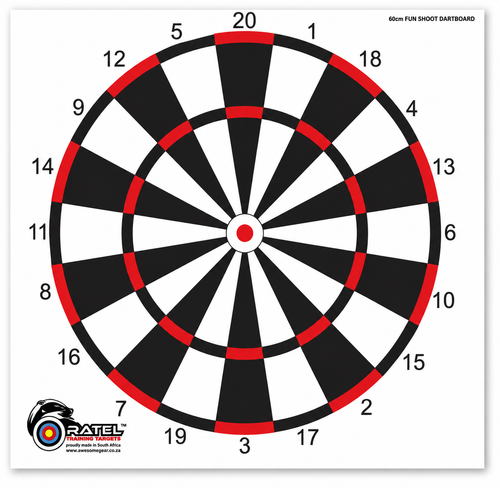 Ratel Dartboard Challenge printed archery practice target