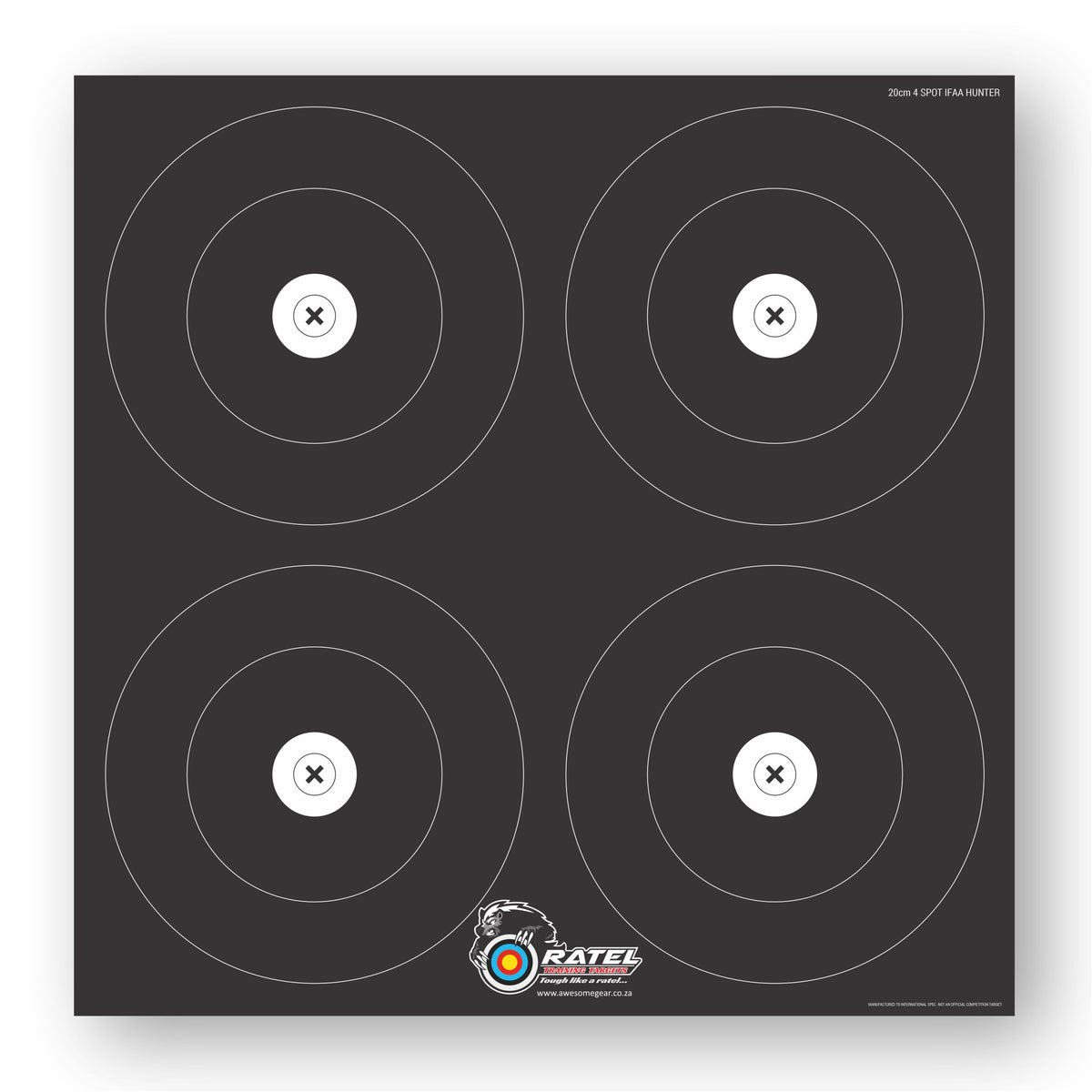 Ratel IFAA Hunter 20 cm 4-spot printed archery practice target face