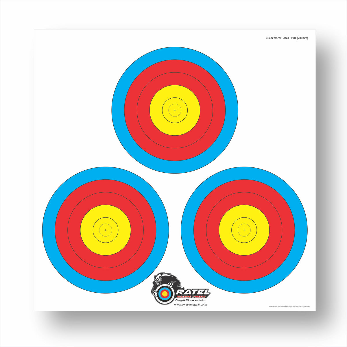 Ratel WA 40 cm 3-spot Vegas printed archery practice target face