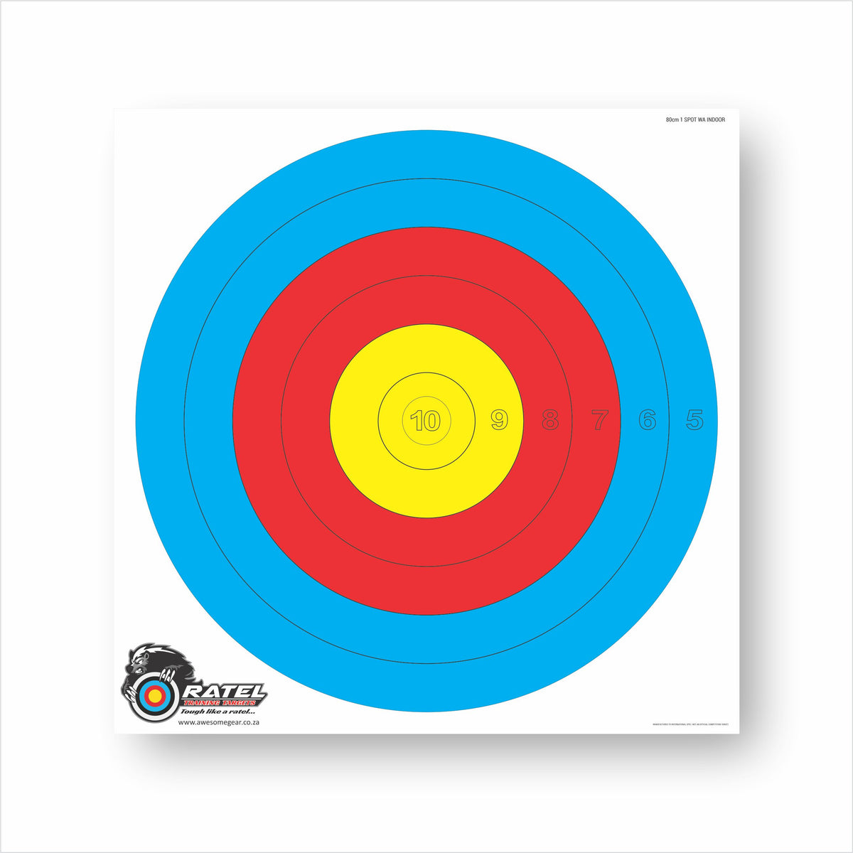 Ratel WA 50 cm 1-spot 5-ring printed archery practice target face