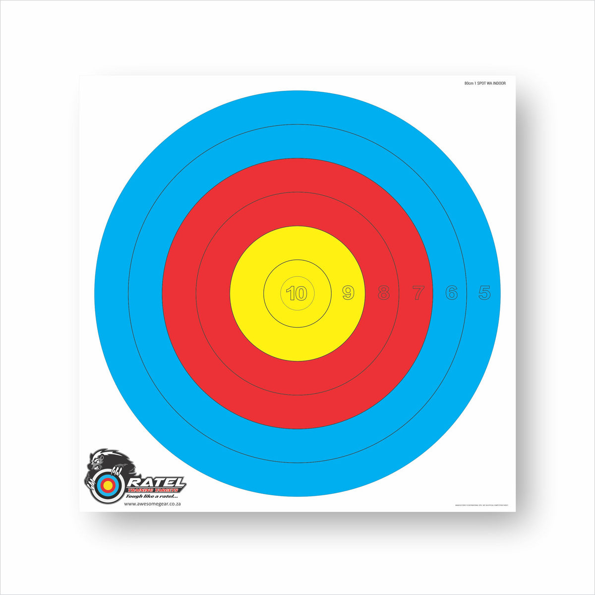 Ratel WA 80 cm 1-spot 5-ring printed archery practice target face