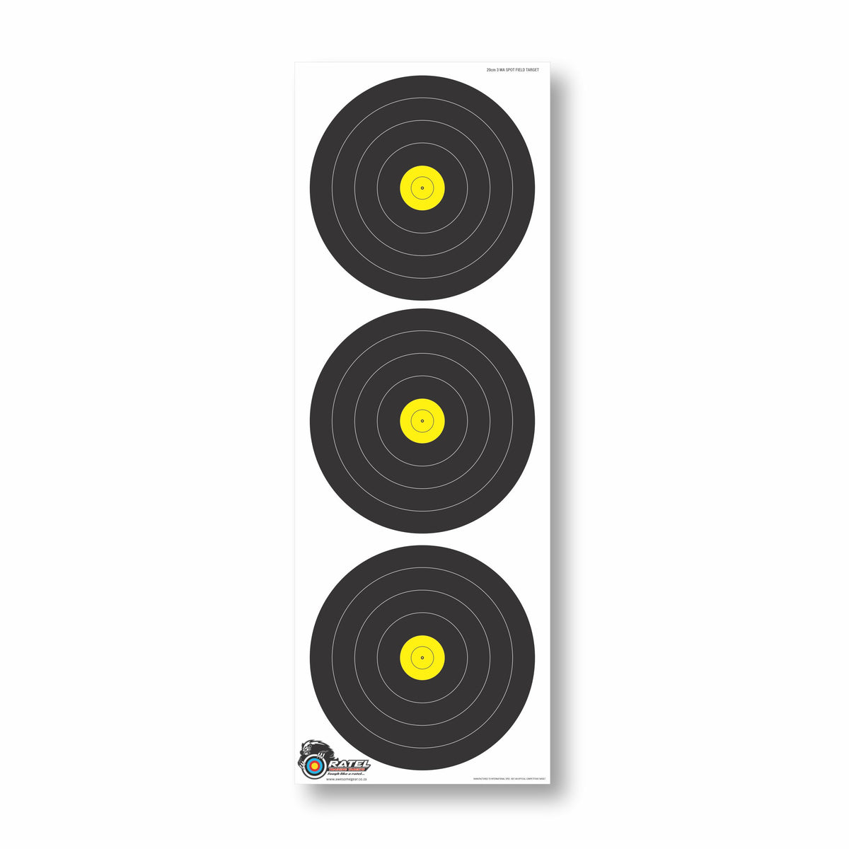 Ratel WA Field 20 cm 3-spot printed archery practice target face