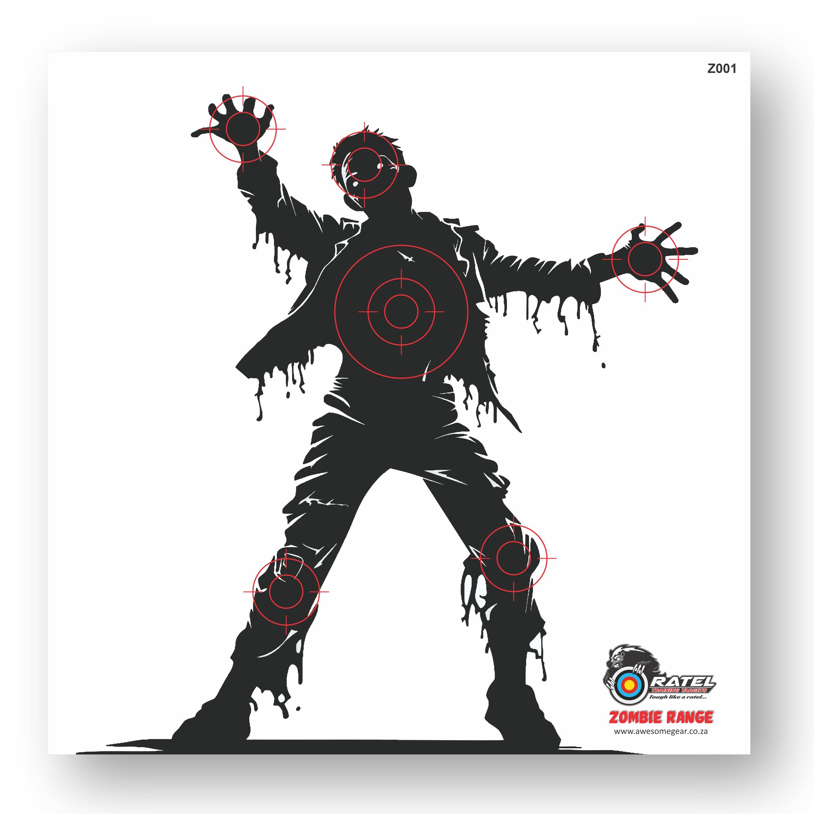 Ratel Z001 Zombie Range Target 80cm - Zombie Silhouette